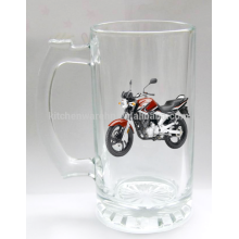 Factory custom printed beer tankard with logo,designed glass beer,personalized beer glass